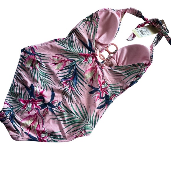 NWT Modern Profile by Gottex One Piece Swimsuit in Pink Tropical Floral size 8 - Picture 5 of 8